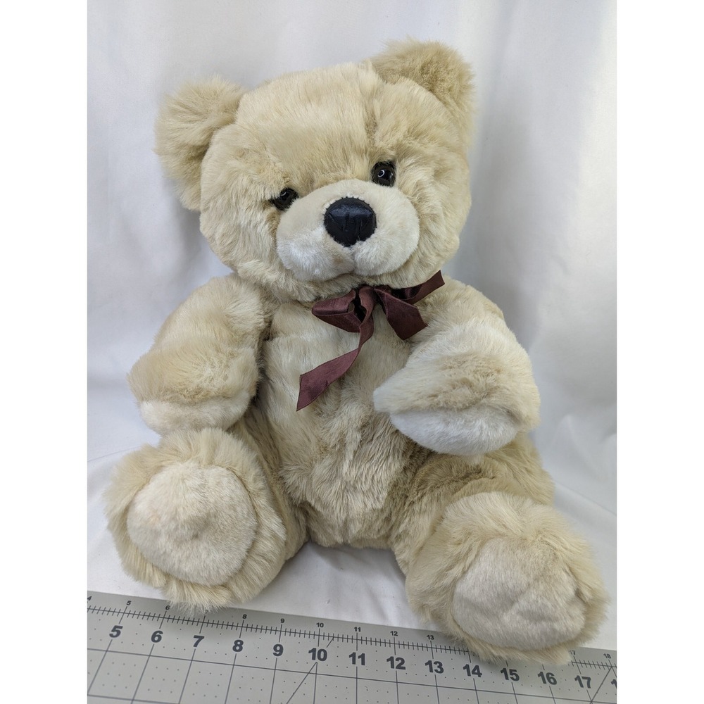 Chrisha Playful Plush Tan Bear 14 Inch 1988 Stuffed‎ Animal Toy